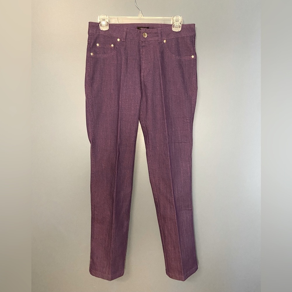 Iman‎ purple denim stretch pull on jeans Size small